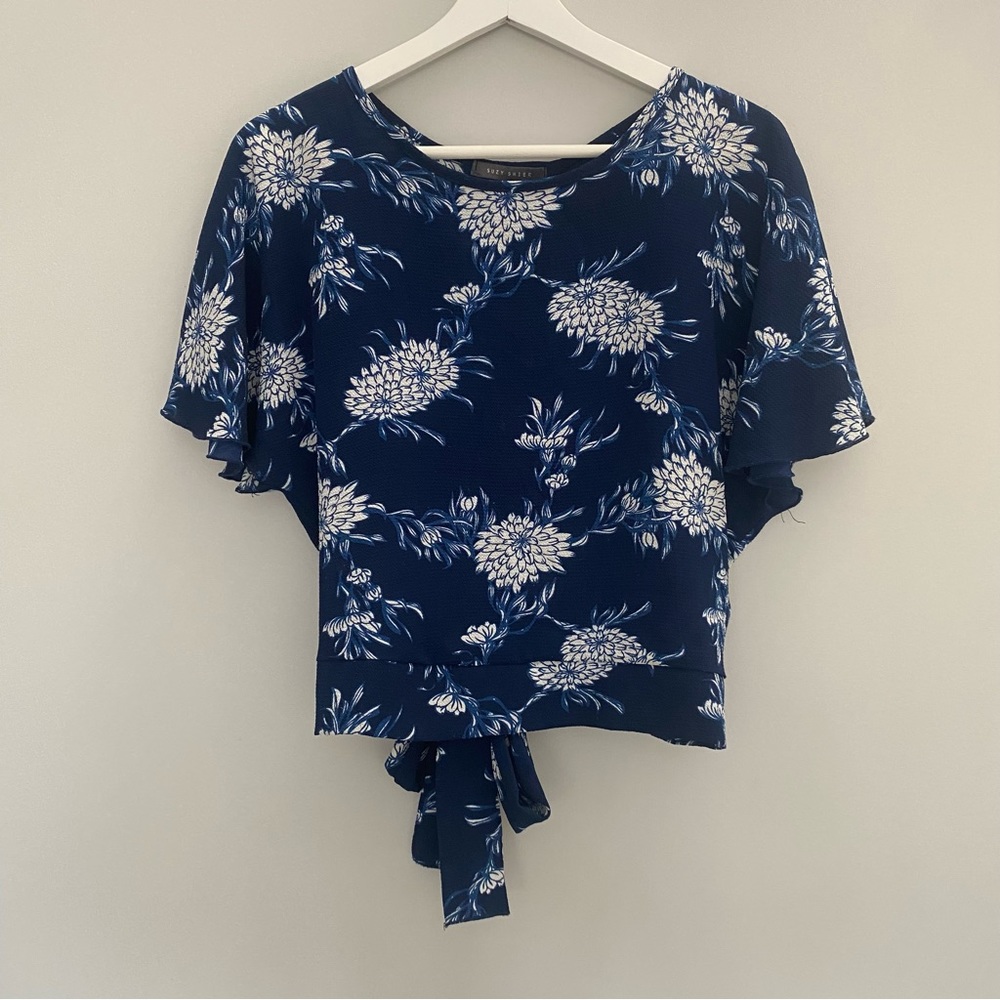 Suzy Shier Tie Back Blouse